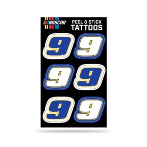 Rico Industries NASCAR Chase Elliott Vertical Tattoo Peel & Stick Temporary Tattoos - Eye Black - Game Day Approved! Small