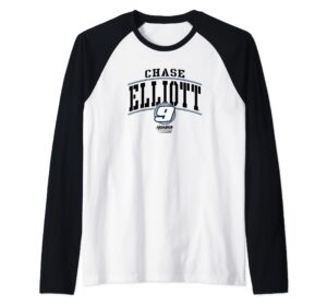 chase elliott - hendrick motorsports - 9 raglan baseball tee