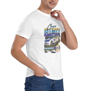 Chase Elliott 9 Men's T-Shirt Crewneck T-Shirt Printing Performance Classic Short Sleeve White