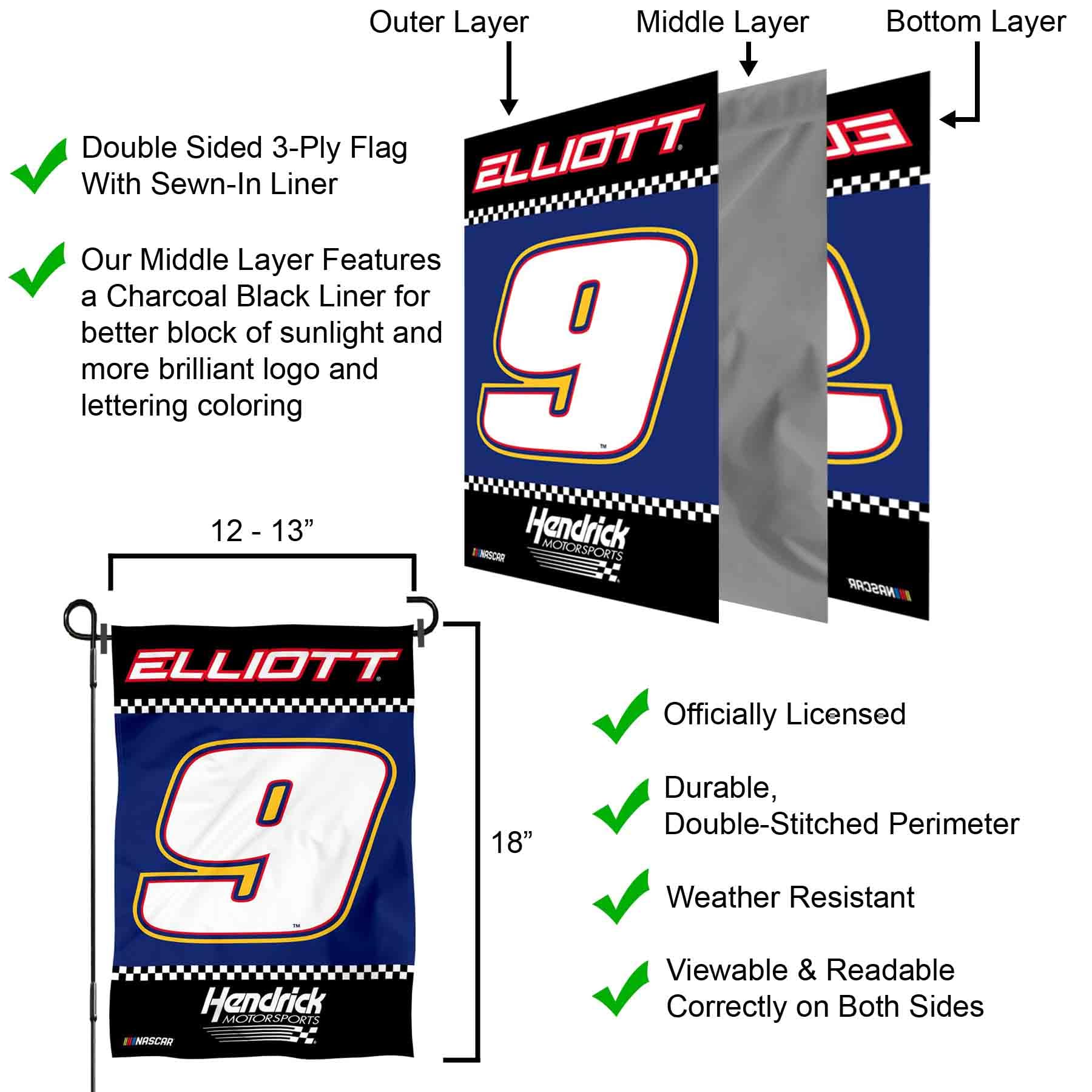 Chase Elliott Double Sided Garden Banner Flag