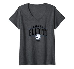womens chase elliott - hendrick motorsports - 9 v-neck t-shirt