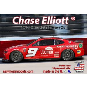 salvinos jr chase elliott 2023 llumar darlington throwback 1:24 scale adult plastic model car kit