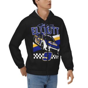 ASFRSH Chase Elliott 9 Hoodies Zip Up Sweatshirts Thick Coats Hooded Jacket Hoodie Unisex Print Coat Jacket