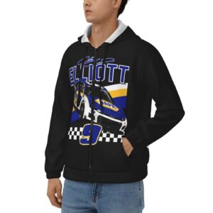 ASFRSH Chase Elliott 9 Hoodies Zip Up Sweatshirts Thick Coats Hooded Jacket Hoodie Unisex Print Coat Jacket