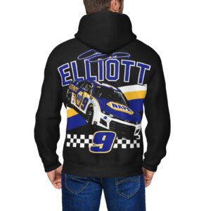 ASFRSH Chase Elliott 9 Hoodies Zip Up Sweatshirts Thick Coats Hooded Jacket Hoodie Unisex Print Coat Jacket