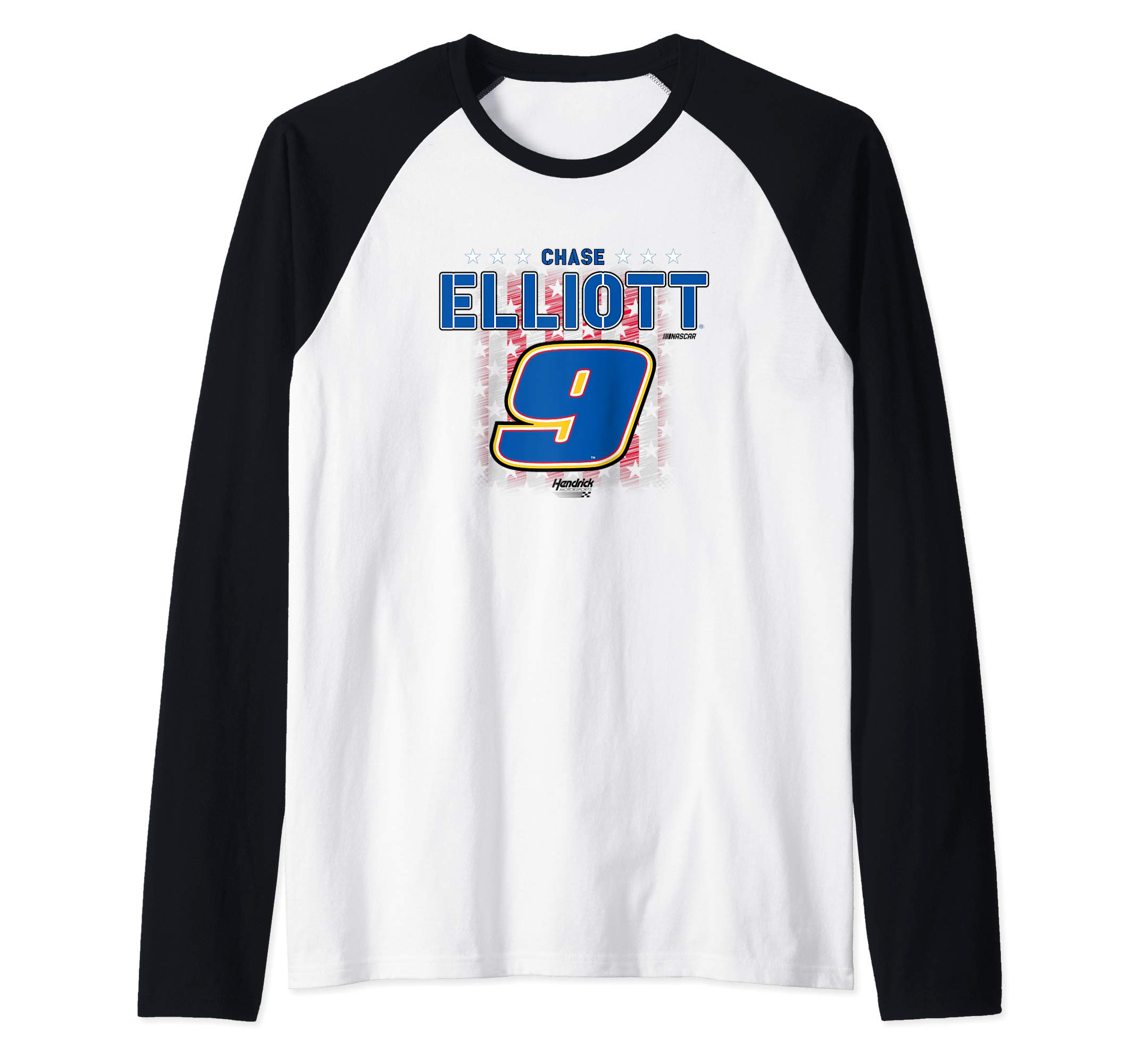 NASCAR - Chase Elliott - Flag Raglan Baseball Tee