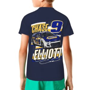 ASFRSH Chase Elliott 9 Shirt for Teen Girl & Boy Printing Short Sleeve Tee Athletic Classic Shirt Crewneck T-Shirt