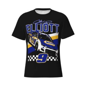 chase elliott 9 men's t-shirt crewneck t-shirt tight sport short sleeve classic printing performance