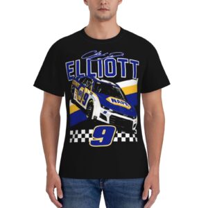 Chase Elliott 9 Men's T-Shirt Crewneck T-Shirt Tight Sport Short Sleeve Classic Printing Performance