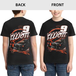 ASFRSH Chase Elliott 9 Shirt for Teen Girl & Boy Printing Short Sleeve Tee Athletic Classic Shirt Crewneck T-Shirt