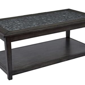 Jofran Grey Mosaic Cocktail Table, 48" W X 26" D X 19" H, Dark Finish, (Set of 1)