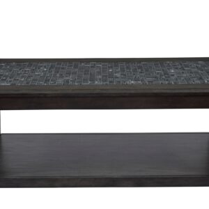 Jofran Grey Mosaic Cocktail Table, 48" W X 26" D X 19" H, Dark Finish, (Set of 1)