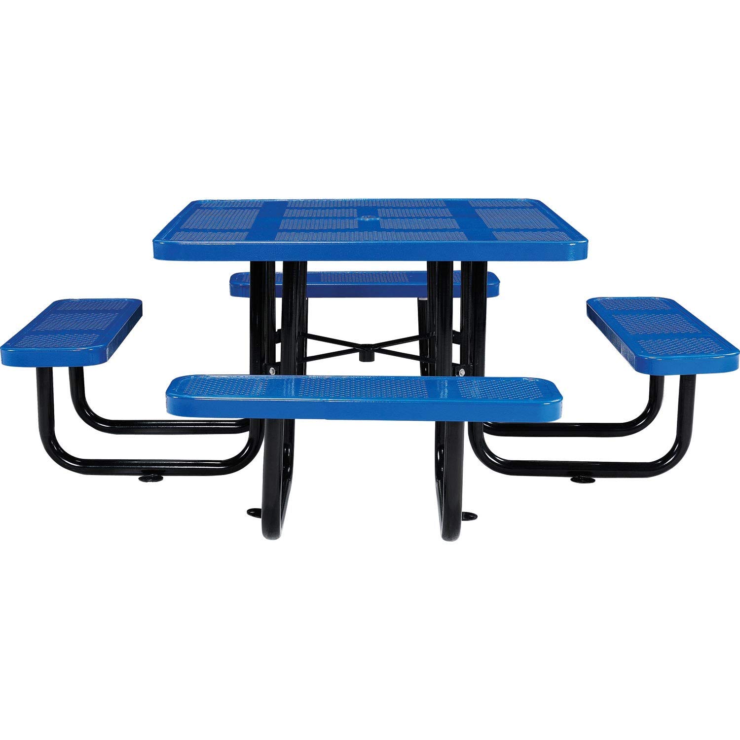 Global Industrial 46" Perforated Square Picnic Table, Blue