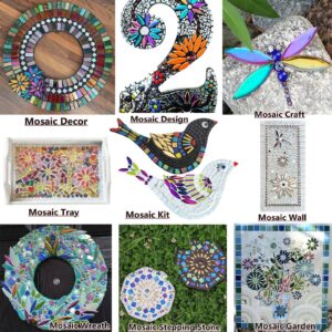 Youway Style Iridescent Mosaic Tiles for Craft Bulk,200g Petal Shaped Pieces for Mosaic Crafts Supplies,Mosaic Adult DIY Garden Kit（Silver)