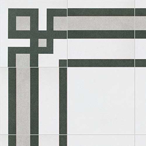 Merola Tile FRC8TWEW Twenties White 7.75" x 7.75" Ceramic Floor and Wall Tile, 25