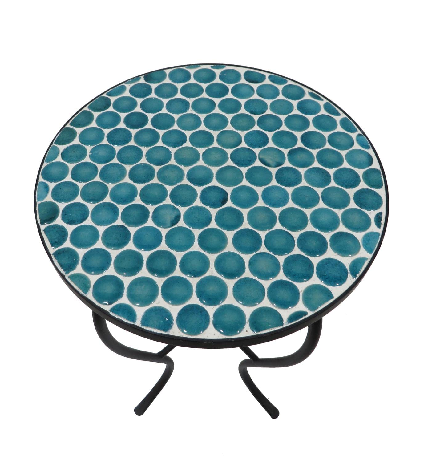 Saint Birch Lori Mosaic Folding Side Table (Blue-Green)