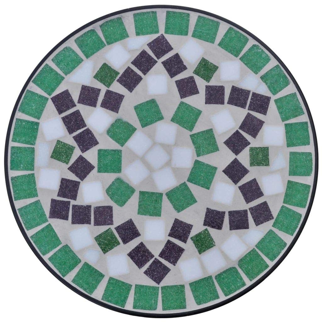 FAMIROSA Mosaic Side Table Plant Table Green White