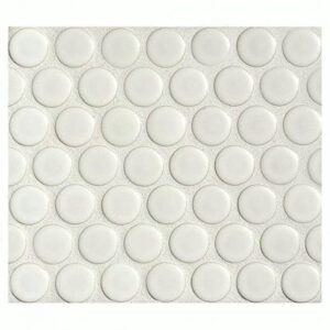 Penny Round Tile Arctic White Porcelain Mosaic Matte Look Wall and Floor Tile (Box of 10 Sheets) for Kitchen Backsplash, Bathroom Floor, Accent Wall