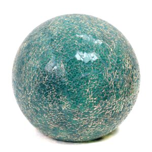 Simple Designs LT3302-TEL 1 Light Mosaic Stone Ball Table Lamp, Teal, 8 x 8 x 7.75