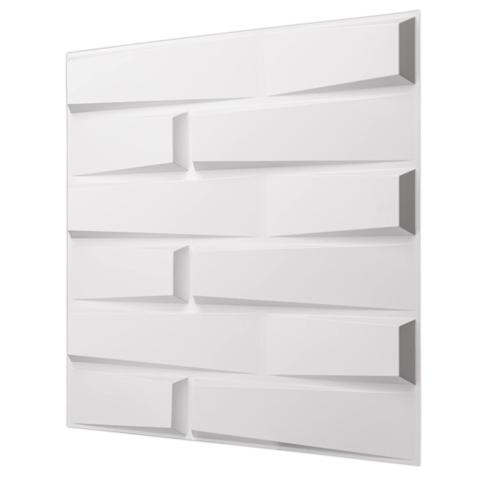 Art3d Decorative 3D PVC Wall Panel for Interior Décor, 12-Pack 19.7 x 19.7 in. White