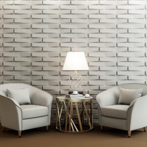 Art3d Decorative 3D PVC Wall Panel for Interior Décor, 12-Pack 19.7 x 19.7 in. White