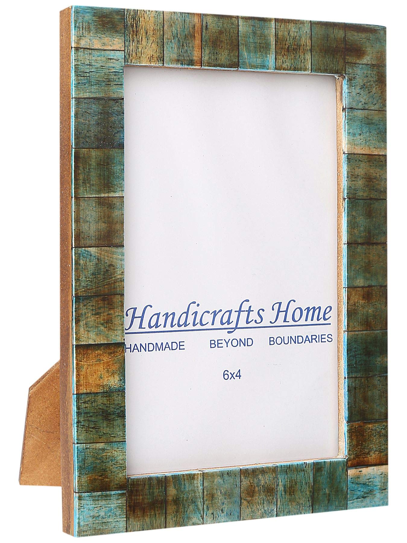 Handicrafts Home 4x6 Verdigris Picture Frame - Handmade Photo Frame with Plexiglass - Wall Hanging or Tabletop Display, Elegant Decor Gift