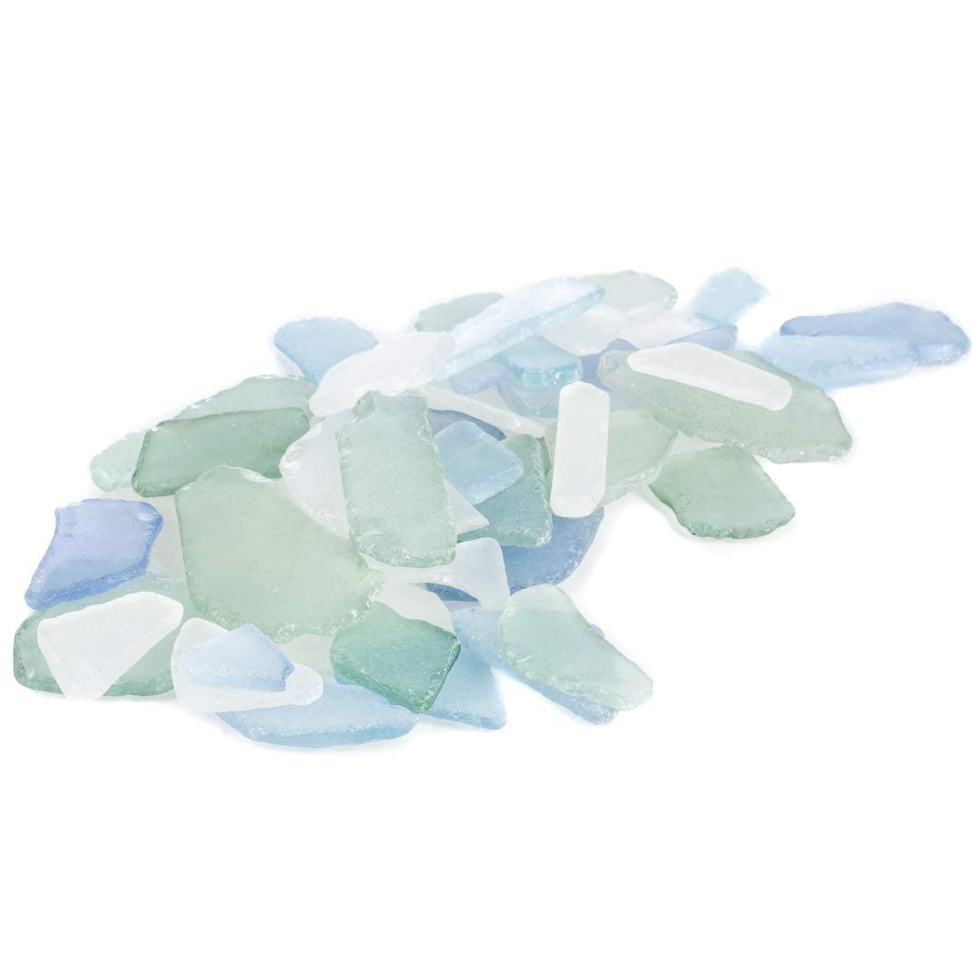 Sea Glass | 11oz Light Blue Olive & White Tumbled Sea Glass Decor | Bulk Seaglass Pieces for Beach Wedding Decor & Crafts | Plus Free Nautical eBook by Joseph Rains