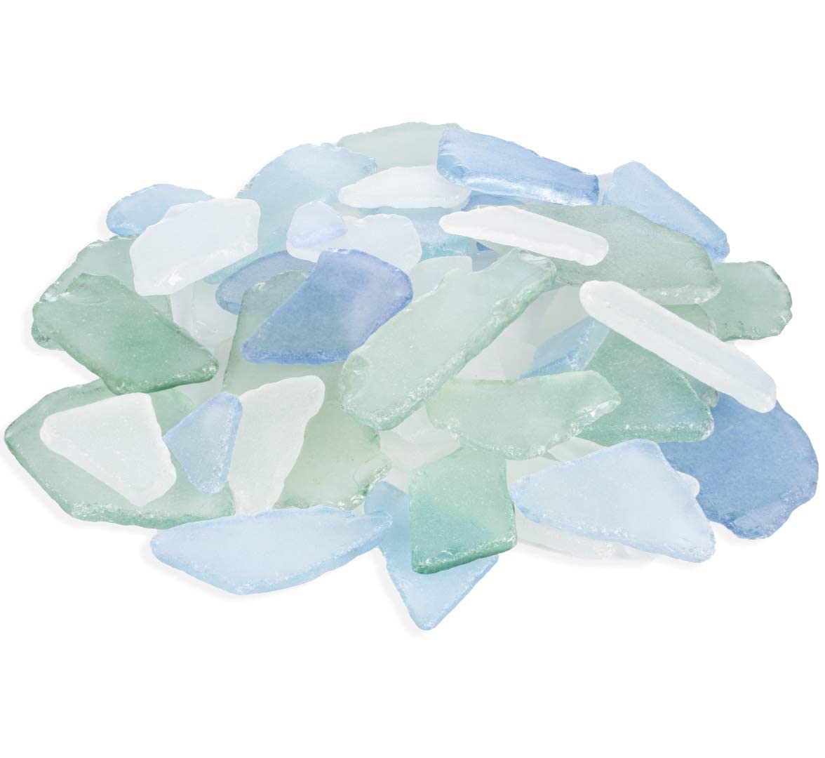 Sea Glass | 11oz Light Blue Olive & White Tumbled Sea Glass Decor | Bulk Seaglass Pieces for Beach Wedding Decor & Crafts | Plus Free Nautical eBook by Joseph Rains