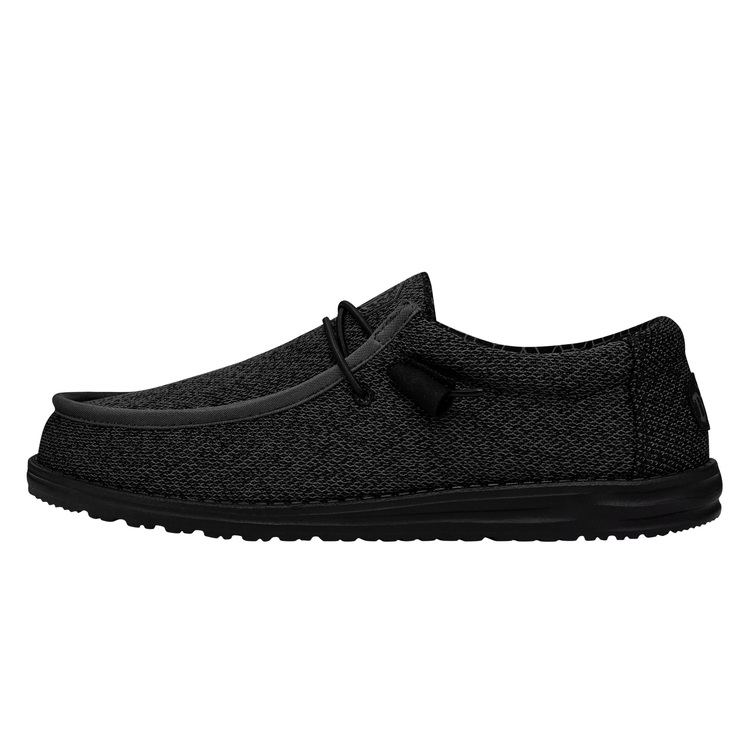 Hey Dude Men's Wally Sox Micro Total Black Size 9 | Men’s Shoes | Men's Lace Up Loafers | Comfortable & Light-Weight