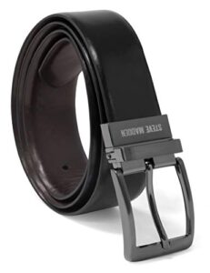 steve madden men's dress casual every day leather belt, black/brown (burnished), 38