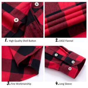 Alimens & Gentle Men's Button Down Regular Fit Long Sleeve Plaid Flannel Casual Shirts