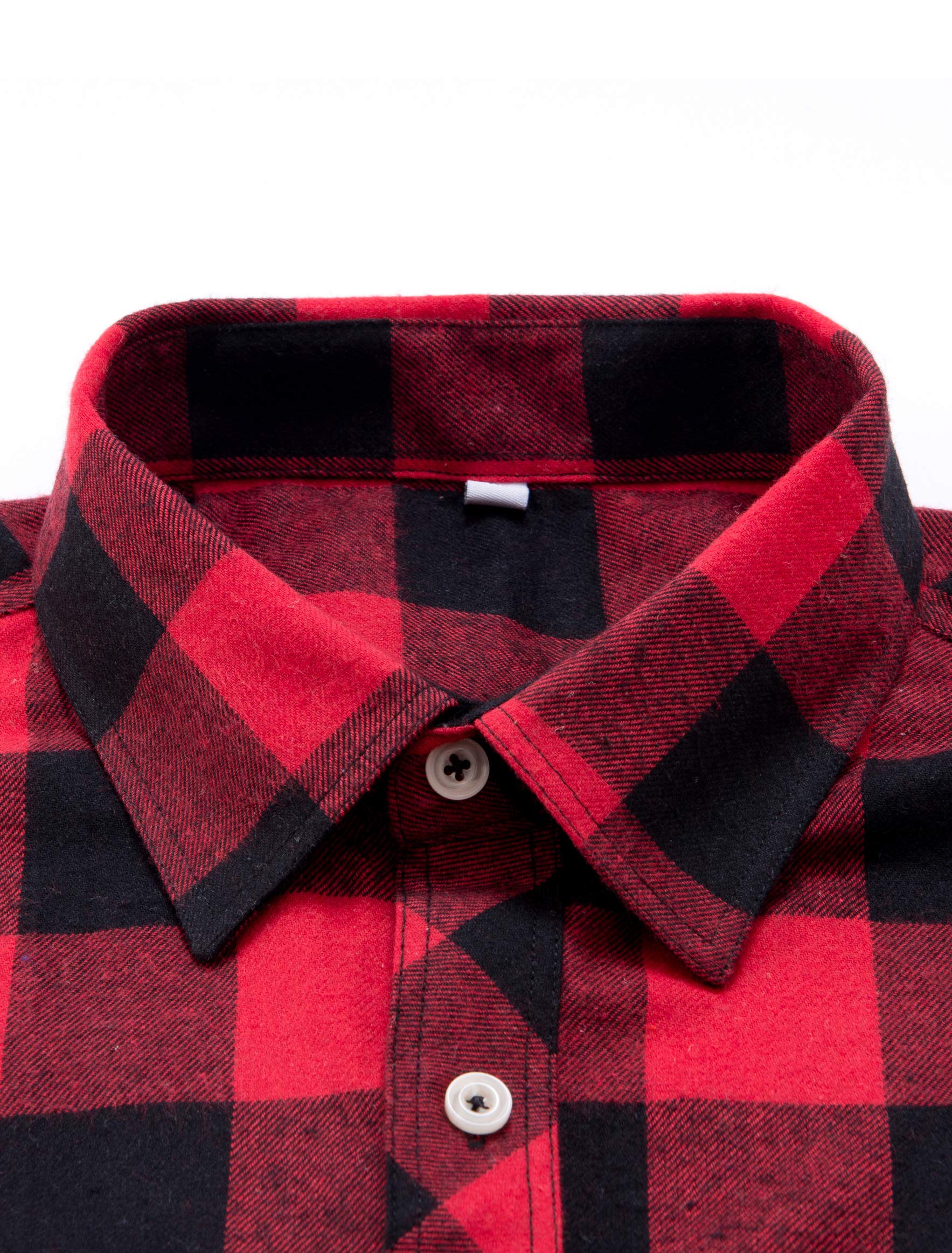 Alimens & Gentle Men's Button Down Regular Fit Long Sleeve Plaid Flannel Casual Shirts