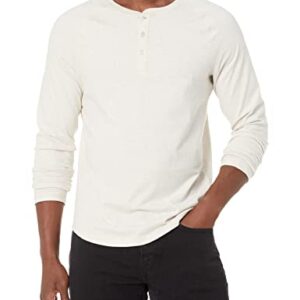 Amazon Essentials Men's Slim-Fit Long-Sleeve Henley Shirt, Oatmeal Heather, Medium