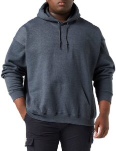 gildan adult fleece hoodie sweatshirt, style g18500, multipack, dark heather (1-pack), x-large