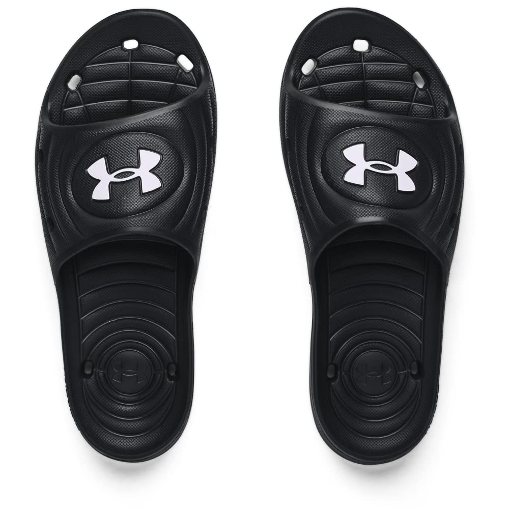 Under Armour mens Locker Iv Slide Sandal, Black Black White 001, 11 US