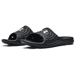 Under Armour mens Locker Iv Slide Sandal, Black Black White 001, 11 US