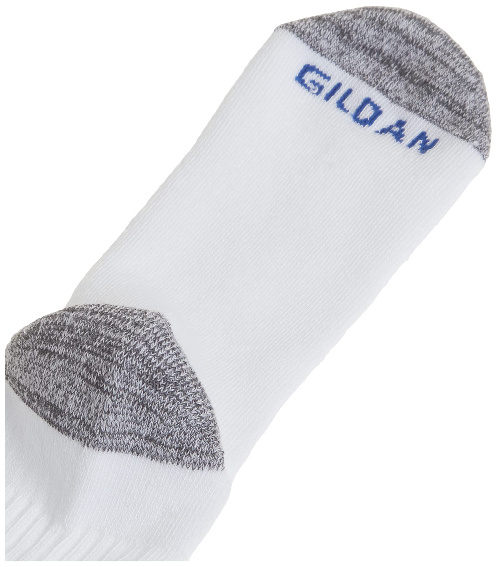 Gildan Men's Polyester Half Cushion Crew Socks, 12-Pairs, White, Shoe Size: 6-12