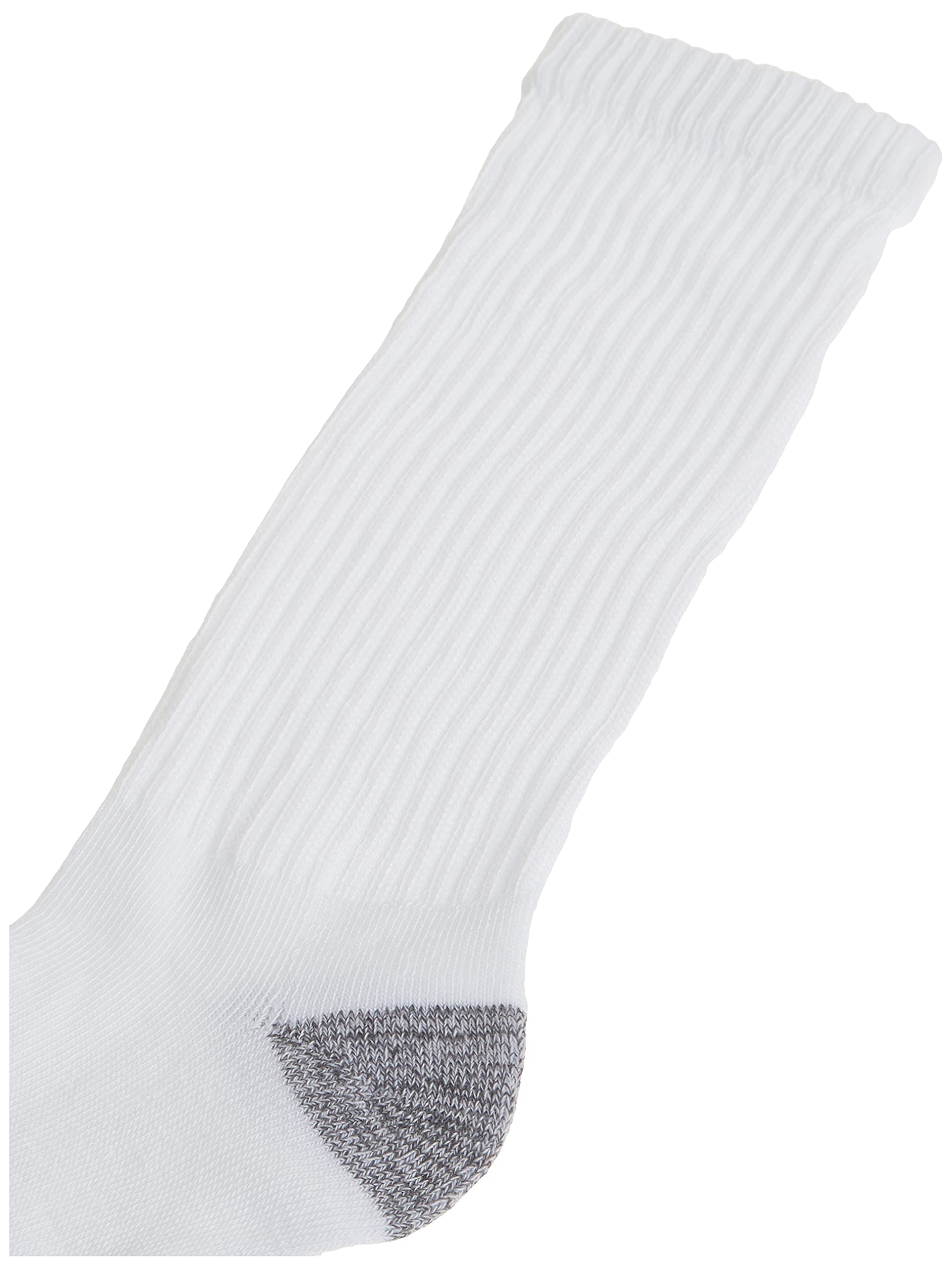 Gildan Men's Polyester Half Cushion Crew Socks, 12-Pairs, White, Shoe Size: 6-12