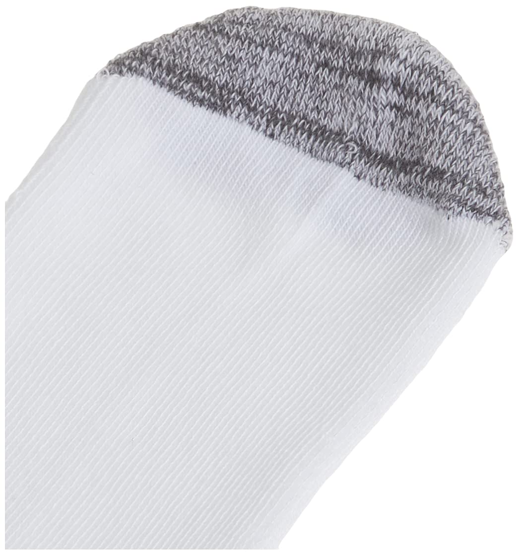 Gildan Men's Polyester Half Cushion Crew Socks, 12-Pairs, White, Shoe Size: 6-12