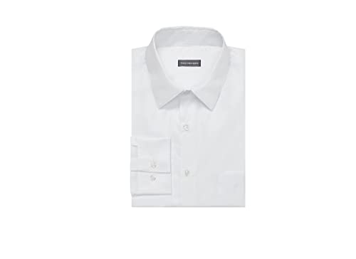 Van Heusen Men's Dress Shirt Regular Fit Poplin Solid, White, 17" Neck 34"-35" Sleeve