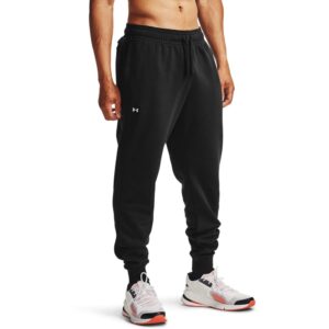 under armour mens rival fleece joggers , black (001)/onyx white , large