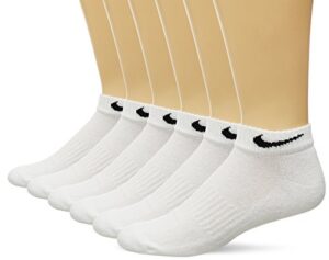 nike unisex performance cushion crew socks with band (6 pairs), white/black, x-large