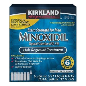 minoxidil-5% extra strength hair regrowth for men, 6 month supply
