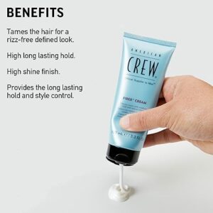 American Crew Men's Fiber Cream, Like Hair Gel with Medium Hold & Natural Shine, 3.3 Fl Oz