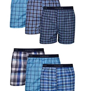 Hanes Men Hanes Men's Tagless Boxers with Exposed Waistband, Assorted Multi-Packs and Colors