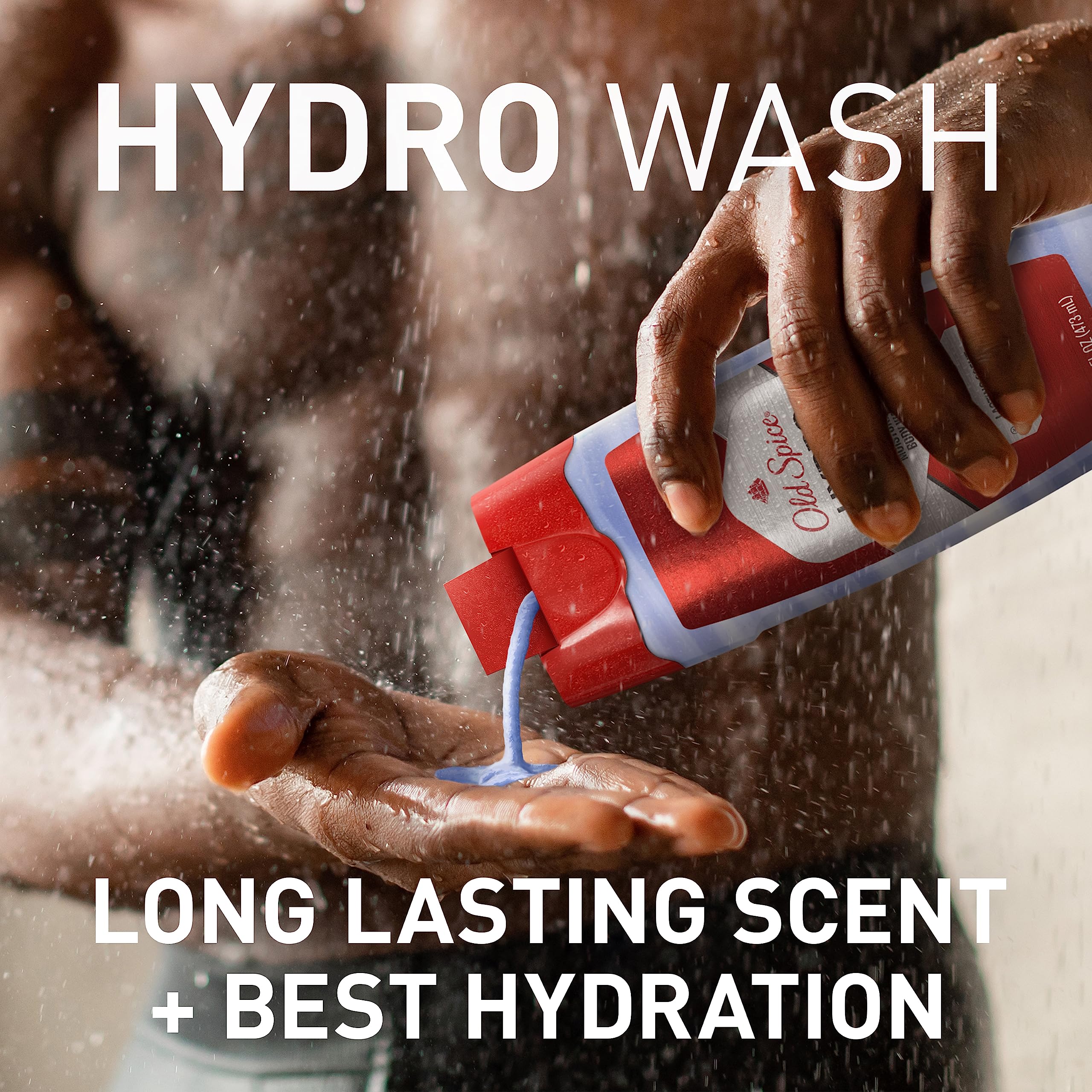 Old Spice Hydro Body Wash for Men, 2 in 1 Lasting Scent + Hydration, Hardest Working Collection, Smoother Swagger Scent, 16 Ounce (Pack of 4)