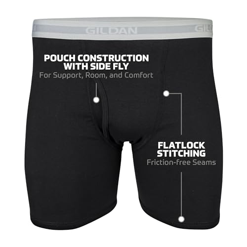 Gildan Men's Underwear Boxer Briefs, Multipack, Black/Charcoal/Sport Grey (5-Pack), X-Large