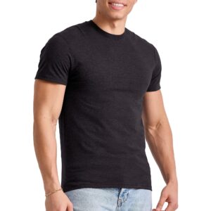 hanes, originals lightweight cotton tee, crewneck t-shirt for men, available in tall, black, 2x large