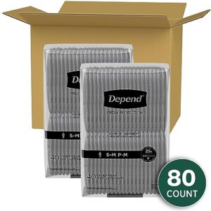 Depend Fresh Protection Adult Incontinence Underwear for Men, Disposable, Maximum, Small/Medium, Grey, 80 Count (2 Packs of 40), Packaging May Vary