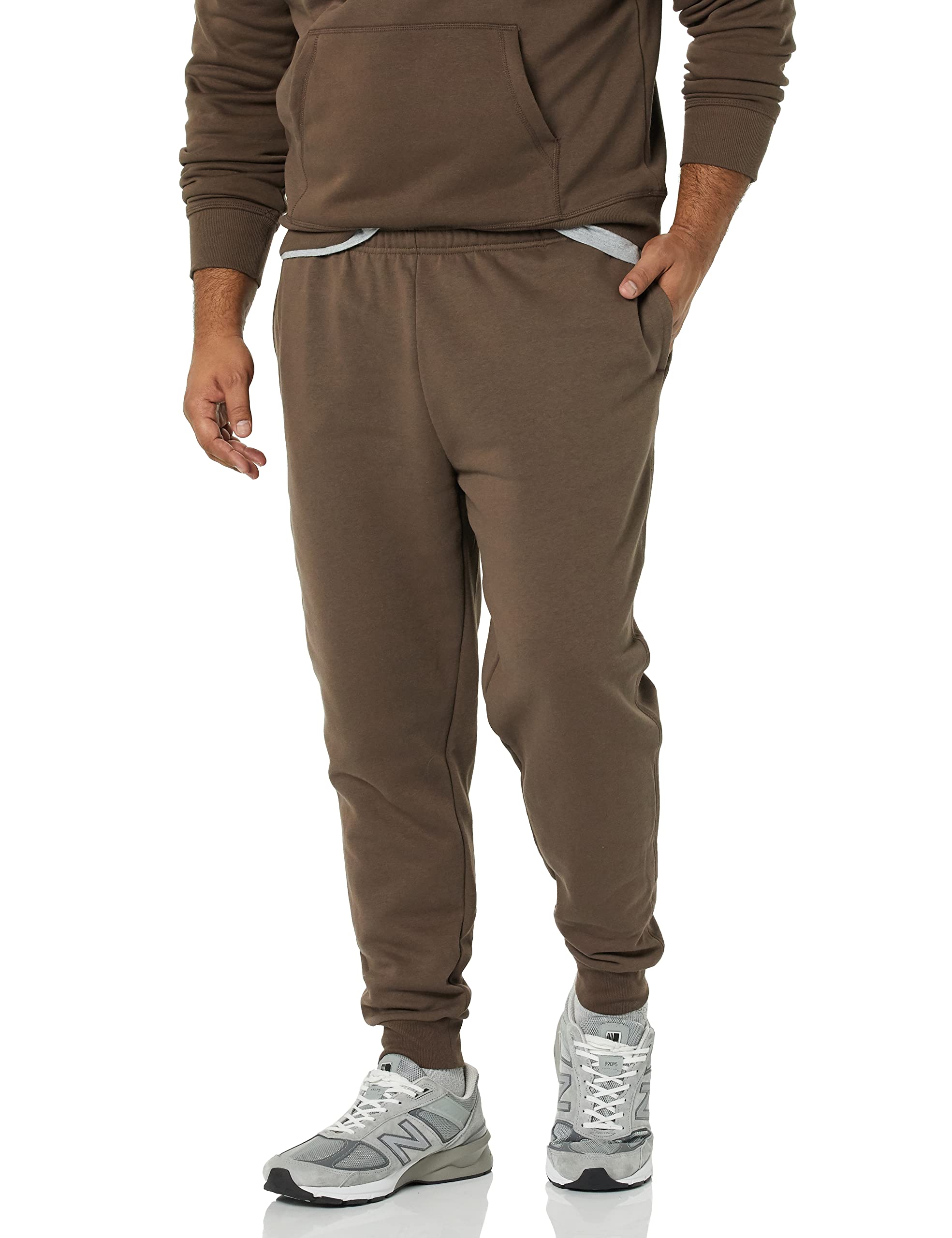 Amazon Essentials Men's Fleece Jogger Pant, Medium Brown, Small